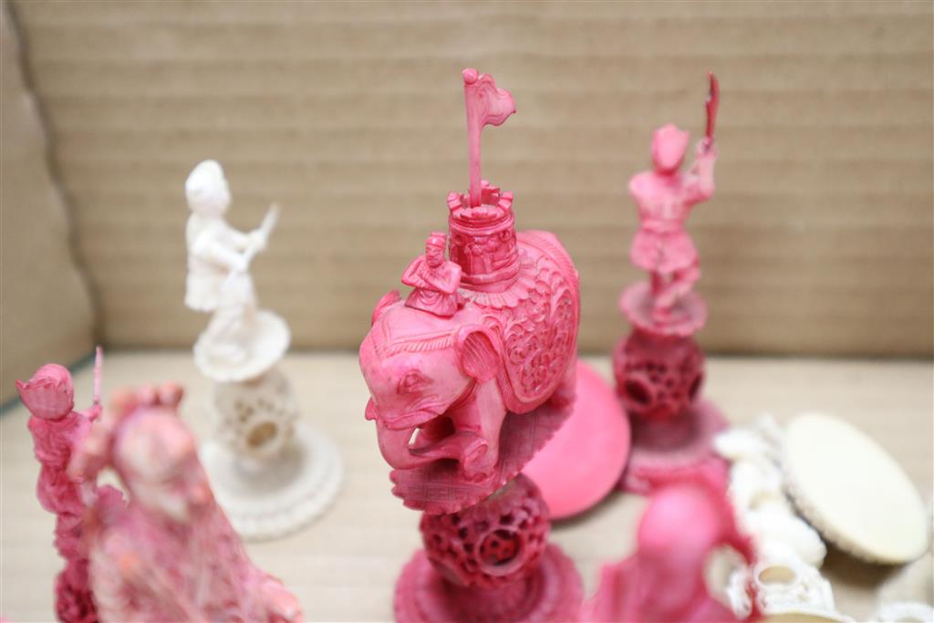 A Cantonese ivory chess set, Napoleon and Josephine